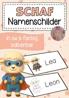 Vorschau - Anderer Materialtyp - Schafklasse Namenschilder im Superheldenstil - Deckblatt