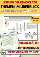 Vorschau - Arbeitsblätter - AB8 Demokratie verstehen - Kreuzworträtsel & Vertiefungsaufgaben - Deckblatt