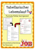 Vorschau - Arbeitsblätter - Lebenslauf Unterrichtsmaterial – Formale Fehler finden (PDF): Bewerbung, Berufsvorbereitung und Sprachförderung - Deckblatt