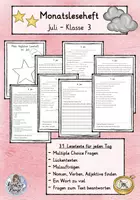 Vorschau - Arbeitsblätter - Monatsleseheft - Juli - Klasse 3 - Deckblatt