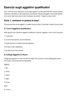 Vista previa - Evaluación - Ejercicios sobre los adjetivos calificativos en italiano - página 1
