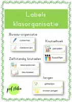 Voorbeeld - JufNika_Labels klasorganisatie - Voorblad