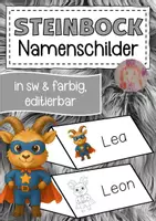 Vorschau - Anderer Materialtyp - Steinbockklasse Namenschilder im Superheldenstil - Deckblatt