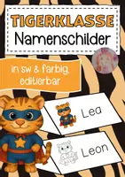 Vorschau - Anderer Materialtyp - Tigerklasse Namenschilder im Superheldenstil - Deckblatt