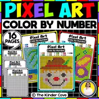 Vorschau - Arbeitsblätter - Seasons Pixel Art Color by Number Worksheets - Deckblatt