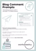 Vorschau - Arbeitsblätter - Blog comment Prompts - Deckblatt