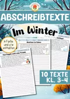 Vorschau - Arbeitsblätter - Abschreibtexte - Im Winter (Klasse 3-4) - Deckblatt