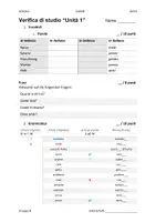 Vorschau - Arbeitsblätter - Verifica di Studio "Mini Progresso" - Unità 1 - Seite 1