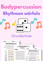 Vorschau - Arbeitsblätter - Würfel-Rhythmen mit Bodypercussion (Musikspiel) - Deckblatt