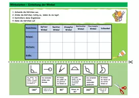 Vorschau - Arbeitsblätter - Puzzle zu den Winkelarten - Deckblatt