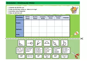 Vorschau - Arbeitsblätter - Puzzle zu den Winkelarten - Seite 1