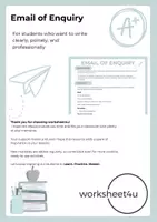 Vorschau - Arbeitsblätter - Email of Enquiry - Deckblatt
