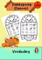 Vista previa - Hojas de trabajo - Thanksgiving Flipbook - Manualidad & vocabulario - Portada
