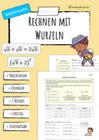 Vorschau - Arbeitsblätter - Rechnen mit Wurzeln - Deckblatt
