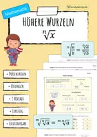 Vorschau - Arbeitsblätter - Wurzelgesetze und höhere Wurzeln - Deckblatt