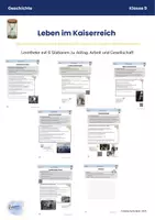 Vorschau - Arbeitsblätter - Leben im Kaiserreich – Lerntheke mit 6 Stationen - Deckblatt