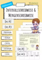 Vorschau - Arbeitsblätter - Intervall- und Mengenschreibweise - Deckblatt