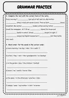 Vorschau - Arbeitsblätter - Simple Present Practice – Grammar, Word Order & Writing Challenges Klasse 5-6 - Seite 2