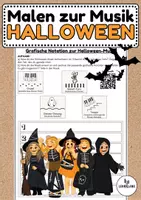 Vorschau - Arbeitsblätter - Malen zur Musik: Halloween - Musik Jg.3-6 - Deckblatt