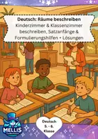 Vorschau - Arbeitsblätter - 🏠✏️ Räume beschreiben: Satzanfänge & Formulierungshilfen (Kinderzimmer & Klassenzimmer) + Lösungen (Raumbeschreibung) - Deckblatt