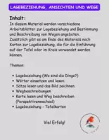 Vorschau - Arbeitsblätter - Lagebeziehung, Ansichten & Wege - Seite 1