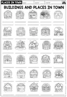 Vorschau - Arbeitsblätter - PLACES IN TOWN - Vocabulary Worksheet - Seite 1