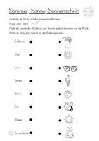 Vorschau - Arbeitsblätter - Sommer Wortschatz (Deutsch, Klasse 1) - Seite 1