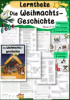 Vorschau - Arbeitsblätter - Lerntheke Weihnachtsgeschichte 3. 4. Klasse Arbeitsheft Ethik Weihnachten Religion - Deckblatt