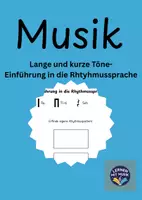 Vorschau - Arbeitsblätter - Lange und kurze Töne - Einführung in die Rhythmussprache - Deckblatt