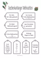 Vorschau - Mal- und Bastelvorlagen - Geschenksanhänger Weihnachten - Seite 1