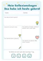 Vorschau - Arbeitsblätter - Reflexionsbogen für Schülerinnen und Schüler - Reflexion Grundschule - Seite 3