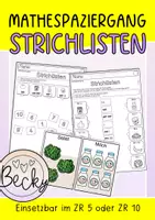 Vorschau - Arbeitsblätter - Strichlisten bis 5 oder 10 (Mathespaziergang 1. Klasse) - Deckblatt