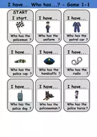 Vorschau - Arbeitsblätter - I have... Who has...? (Polizei / Police) Ich habe... wer hat...? - Englisch - Seite 1