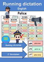 Vorschau - Unterrichtsreihen - Laufdiktat / Running dictation: Polizei / Police - Englisch - Deckblatt