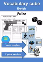 Vorschau - Arbeitsblätter - Vocabulary cube / Bilderwürfel - Polizei / Police - Englisch (Spiel / Game) - Deckblatt