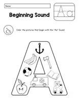 anteprima - Esercizi - A-Z Beginning Sounds Color It Alphabet Worksheets - Engaging Phonics Activities - Pagina di copertina