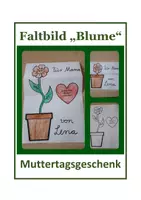 Vorschau - Mal- und Bastelvorlagen - Bastelvorlage: Faltbild "Blume" zum Muttertag - Deckblatt
