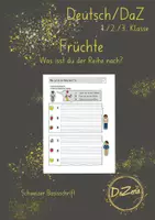 Vorschau - Unterrichtsreihen - Früchte Arbeitsblatt Was isst du der Reihe nach? - Deckblatt