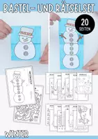 Vorschau - Mal- und Bastelvorlagen - Bastel- und Rätselset - Winter kunst für Kinder (20 Seiten) - Deckblatt