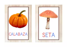 Vista previa - Tarjetas / Manipulativos - Vocabulario letra MAYÚSCULA (otoño) - página 1