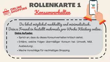Vorschau - Arbeitsblätter - Rollenkarten - über Nachhaltigkeit diskutieren - Deckblatt