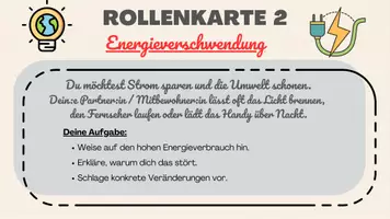 Vorschau - Arbeitsblätter - Rollenkarten - über Nachhaltigkeit diskutieren - Seite 1
