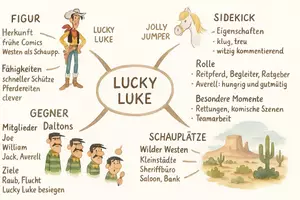 Vorschau - Arbeitsblätter - Arbeitsblätter "Lucky Luke" + Lösung & MP3 + Mindmap - Seite 1
