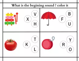 anteprima - Esercizi - Color the Beginning Sound | Colora il Suono Iniziale - Pagina di copertina