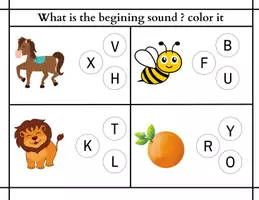 anteprima - Esercizi - Color the Beginning Sound | Colora il Suono Iniziale - Pagina 2