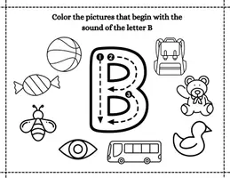 anteprima - Esercizi - Letter Sound Coloring | Colora Impara Suono della Lettera - Pagina 1