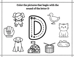 anteprima - Esercizi - Letter Sound Coloring | Colora Impara Suono della Lettera - Pagina 3