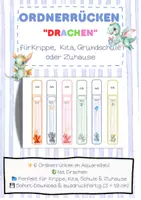 Vorschau - Poster - Ordnerrücken "Drachen" schmal für Kita & Grundschule - Deckblatt