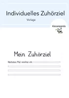 Vorschau - Stundenentwürfe - Individuelles Zuhörziel Vorlage Zuhörkrimi - Deckblatt