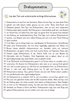 Vorschau - Arbeitsblätter - Drehsymmetrie Lesetext mit Fragen + Lösungen Leseverstehen Wortspeicher didaktische Reserve Lesen Leseverständnis - Seite 3
